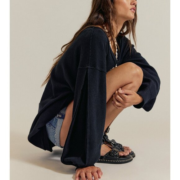 🆕 FREE PEOPLE We The Free Coast 2 Coast Thermal / Black - Picture 3 of 5